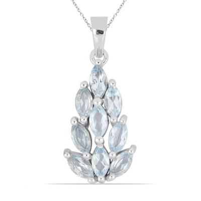 BUY STERLING SILVER NATURAL MULTI TOURMULINE STONE LEAF PENDANT